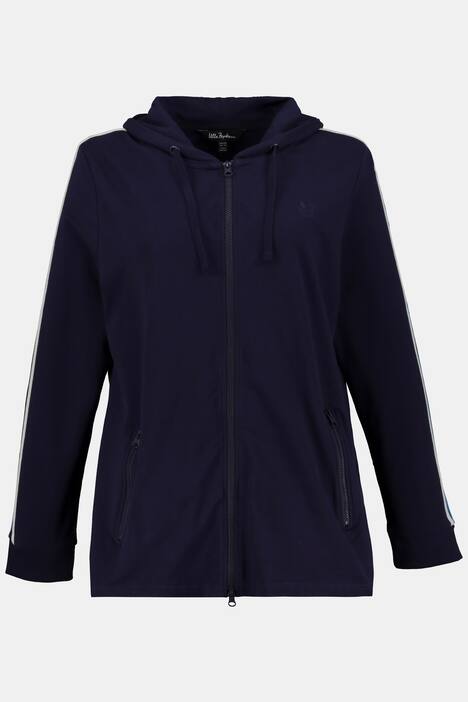 Sweatjacke, Streifen am Ärmel, Kapuze, Rippbündchen
