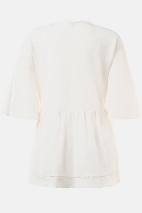 Front Embroidered Rainbow Gather Detail Cotton Tee