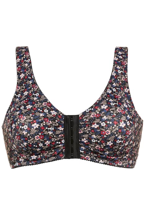 2 Pack of Comfort Bras - Floral, Black