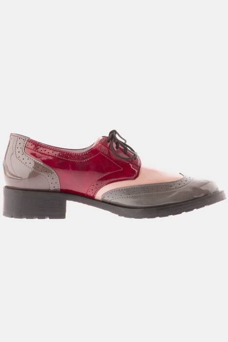 Halbschuhe, Budapester Nähte, Lackleder, Weite H