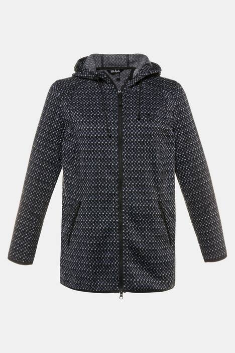 Strickfleece-Jacke, gemustert, elastische Einfassungen