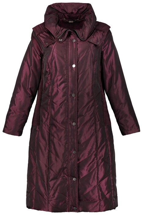 Elegant Quilted Snap Placket Coat