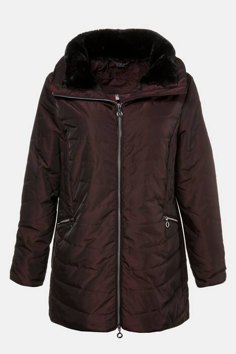 Double Collar Quilted Zip Pocket Jacket
