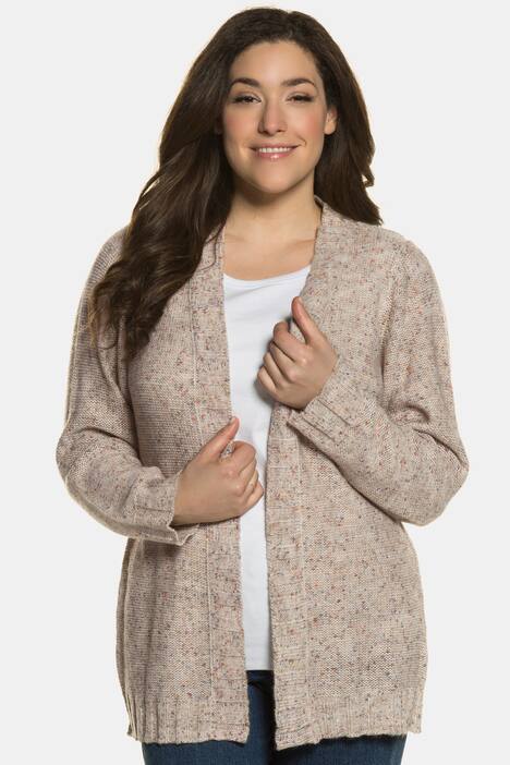 Cardigan, Linksstrick, offene Form, Noppengarn