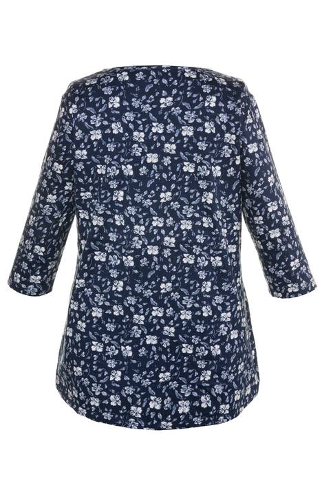 Floral Print Swing A-line Cotton Knit Tunic
