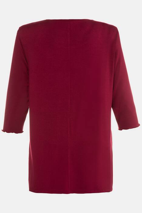 Lace Neckline Silky Stretch Knit Pajama Set