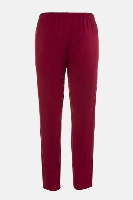 Lace Neckline Silky Stretch Knit Pajama Set