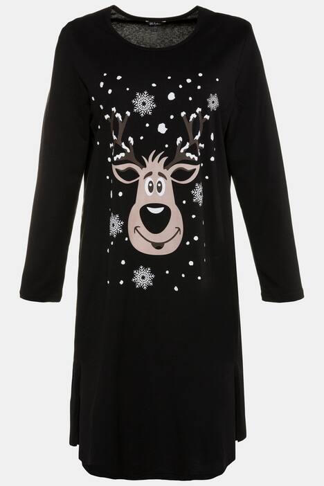 Bigshirt, XL-Elchmotiv, reine Baumwolle, bis Gr. 66/68