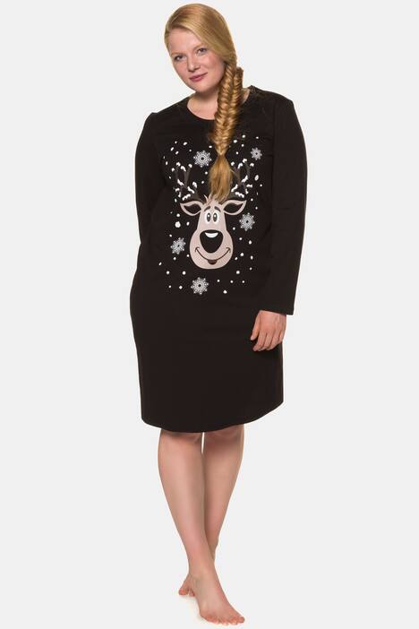 Bigshirt, XL-Elchmotiv, reine Baumwolle, bis Gr. 66/68