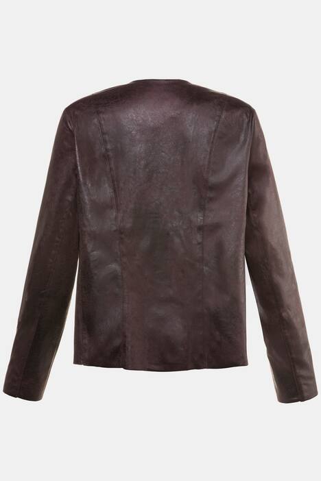 Suedine-Jacke, Wildleder-Optik, edel glänzend, offene Form, Zipfelsaum