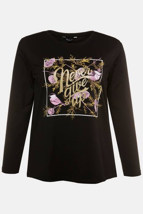 Shirt, Glitzerdruck, Vogelmotiv, Elasthan