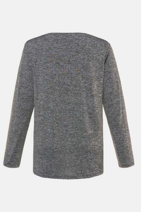 Foil Print Triangle Round Neck Long Sleeve Knit Top