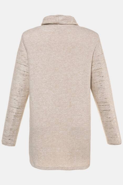 Metallic Cowl Neck Sweatshirt
