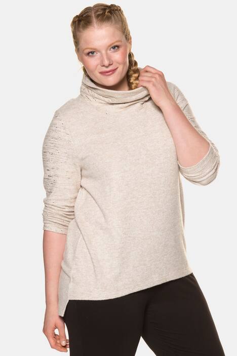 Metallic Cowl Neck Sweatshirt