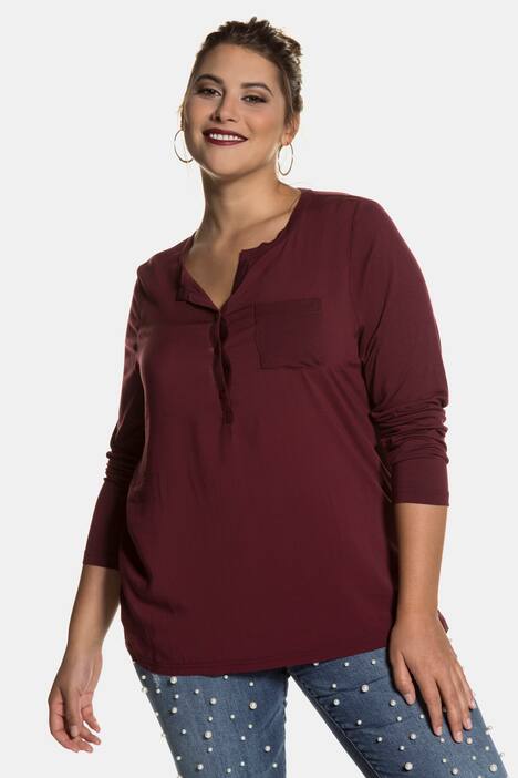 Shirt, kurze Knopfleiste, leichtes Gewebe, Elasthan
