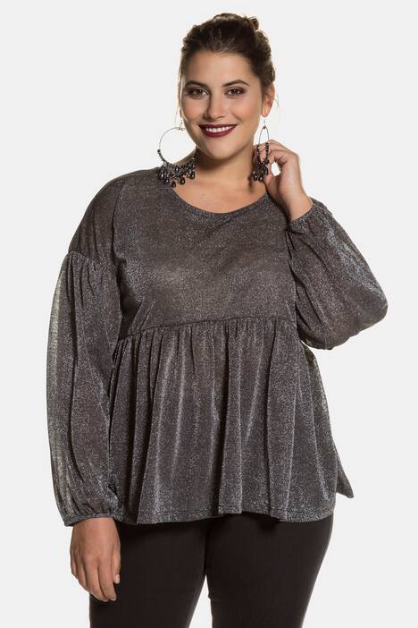 Glitzer-Sweatshirt, Metallic-Effekt, Oversized