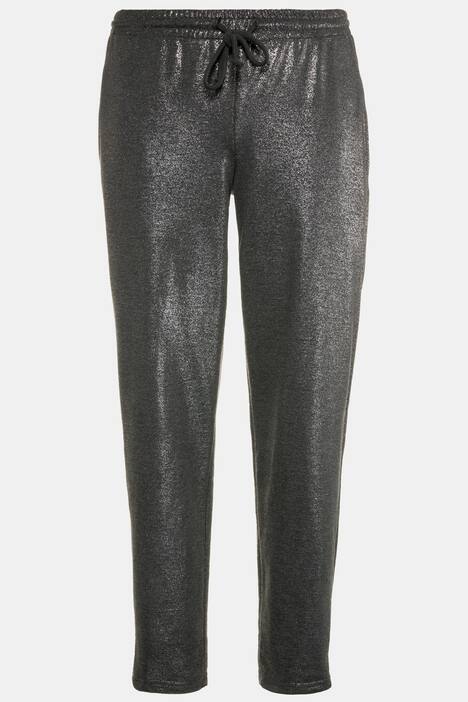 Metallic Sparkle Drawstring Waist Knit Jogger Pants