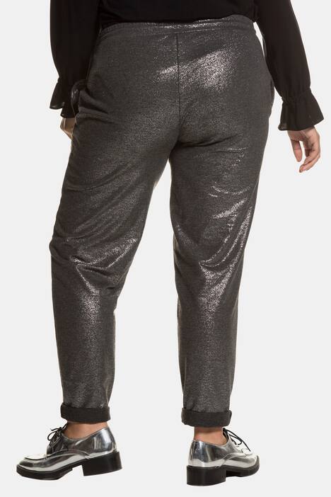 Metallic Sparkle Drawstring Waist Knit Jogger Pants