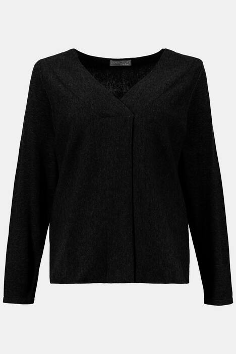 Tunika-Pullover, quer gestrickt, Zierfalte, selection