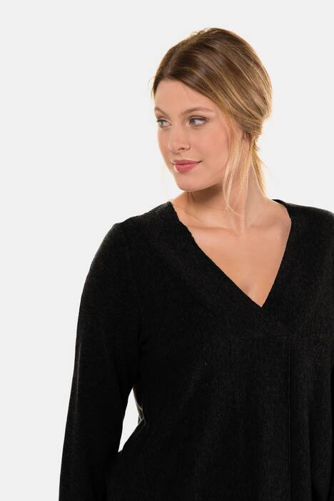 Tunika-Pullover, quer gestrickt, Zierfalte, selection