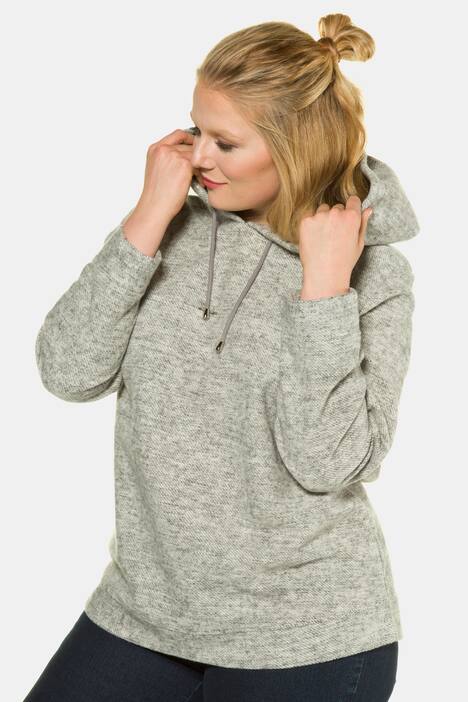 Kapuzen-Sweater, Melange-Optik, Bindeband