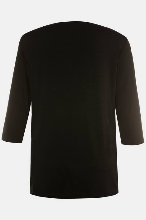 Shirt, gestickte Pannesamt-Blüte, 3/4-Arm, selection