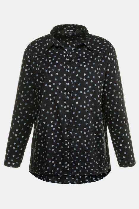 Bluse, Punktmuster, Regular, hinten länger, Viskose