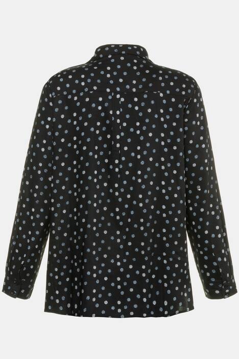 Bluse, Punktmuster, Regular, hinten länger, Viskose