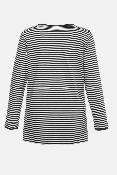 Ringelshirt, kleine Knopfleiste, Classic, V-Ausschnitt