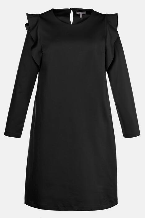 Kleid, seitliche Volants, Punto-di-Roma-Jersey
