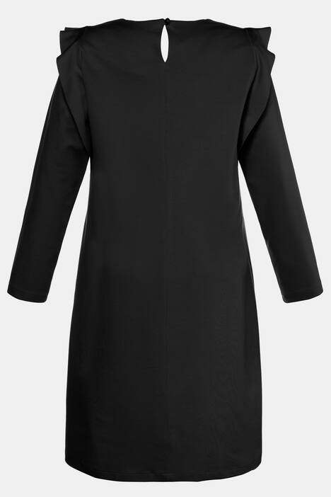 Kleid, seitliche Volants, Punto-di-Roma-Jersey