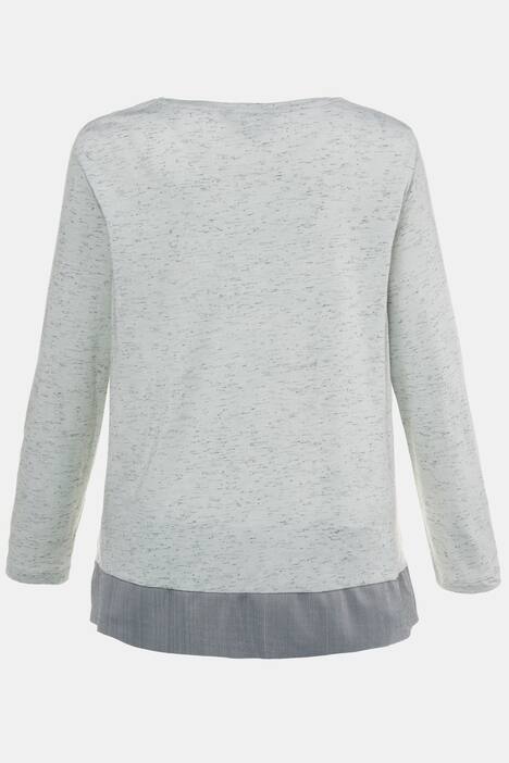 Shirt, Schriftmotiv, Pailletten, Regular, Streifensaum