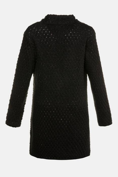 Long-Cardigan, weicher Strick, Metallic-Effekt