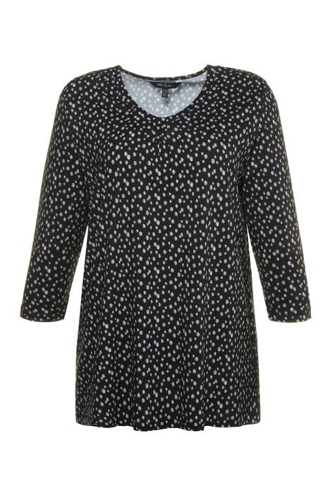 Tiny Sketch Dot Print Classic Fit Stretch Knit Top