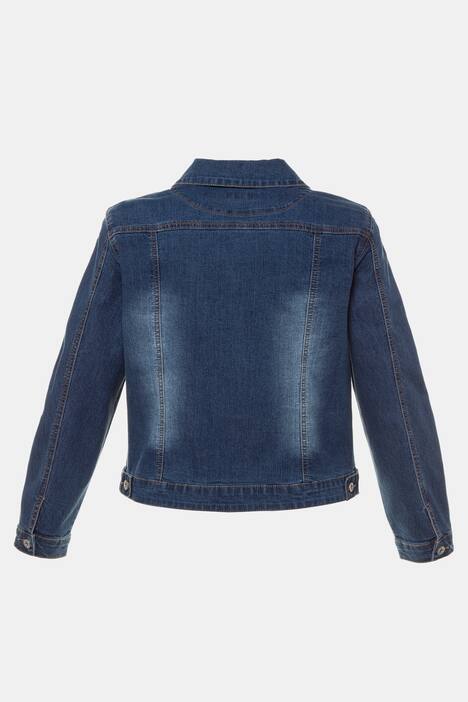 Jeansjacke, Wascheffekte, Hemdkragen, Metallic-Knöpfe