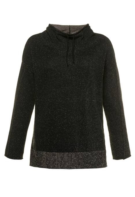 Two Tone Turtleneck Long Sleeve Melange Sweater
