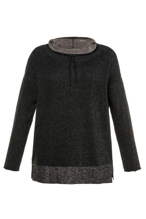 Two Tone Turtleneck Long Sleeve Melange Sweater