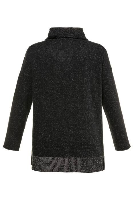 Two Tone Turtleneck Long Sleeve Melange Sweater