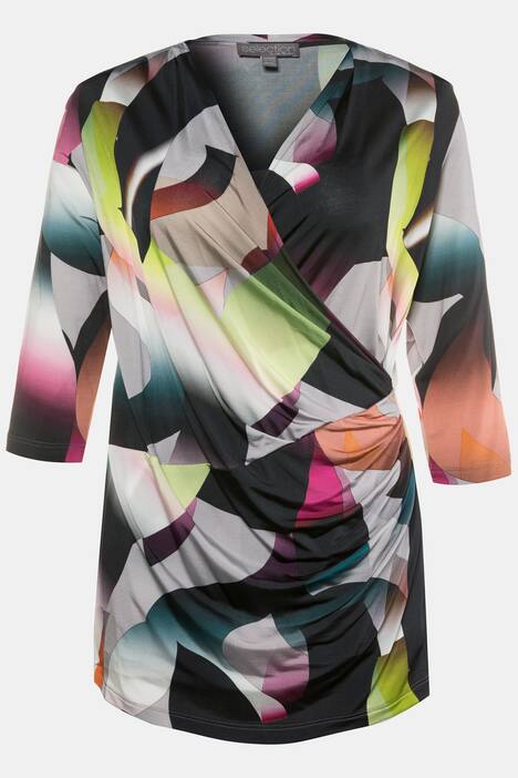 Slinky-Wickelshirt, Raffung, V-Ausschnitt, selection