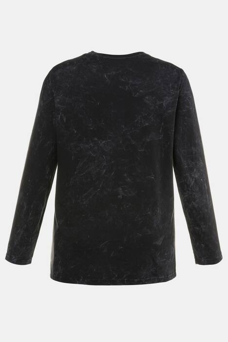 Shirt, Blüten-Schriftzug, Ziersteine, Langarm
