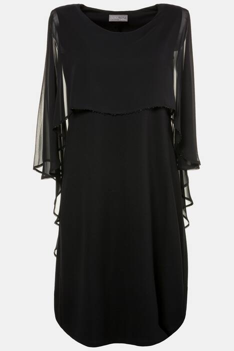 Kleid, Chiffon-Überwurf, weiter Ausschnitt, selection