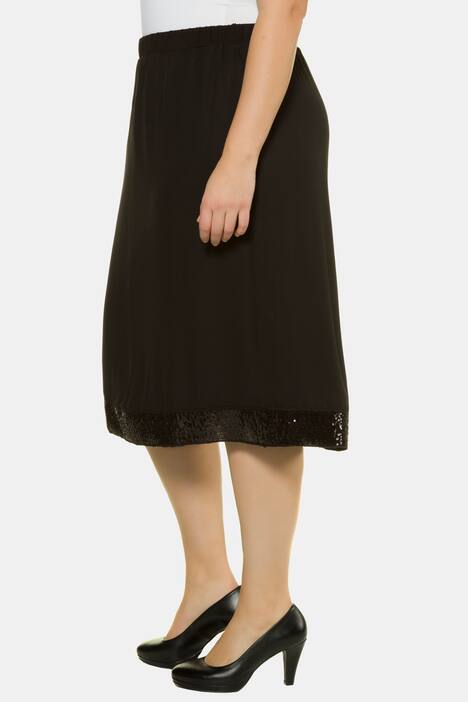Sequin Trim Double Layer Elastic Waist Skirt