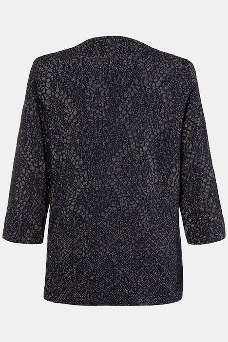 Metallic Jacquard Mock Neck Knit Top