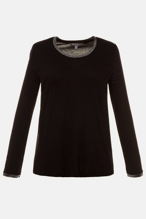 Shirt, Ärmel mit Metallic-Effekt, Classic, Jersey
