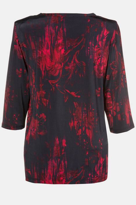 Slinkyshirt, Blüten-Design, Wickeloptik, selection