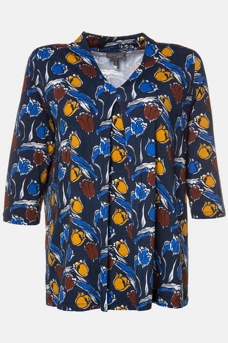 Druckshirt, Blüten-Design, Kellerfalte, selection