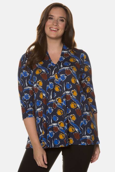 Druckshirt, Blüten-Design, Kellerfalte, selection