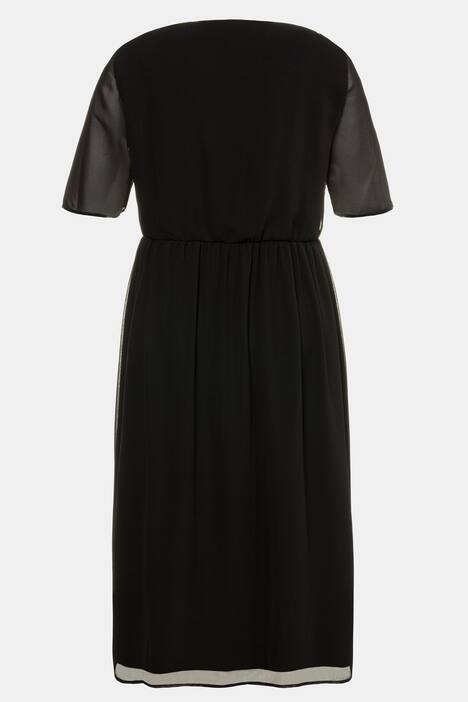 Abendkleid, bestickte Büste, Ärmel transparent, Chiffon