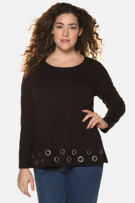 Grommet Hem Oversized Cotton Tee