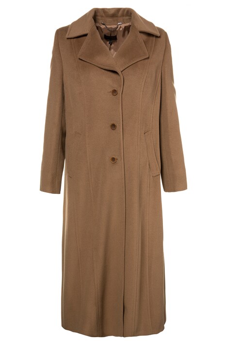 Elegant Button Front Long Wool Coat